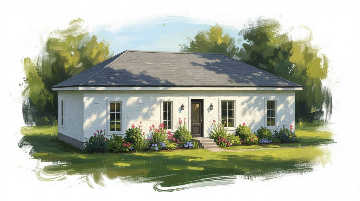 2 bedroom bright house plan exterior - 1,206 sq ft