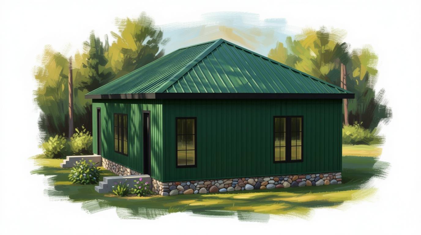 1 bedroom earthy house plan exterior - 1,101 sq ft
