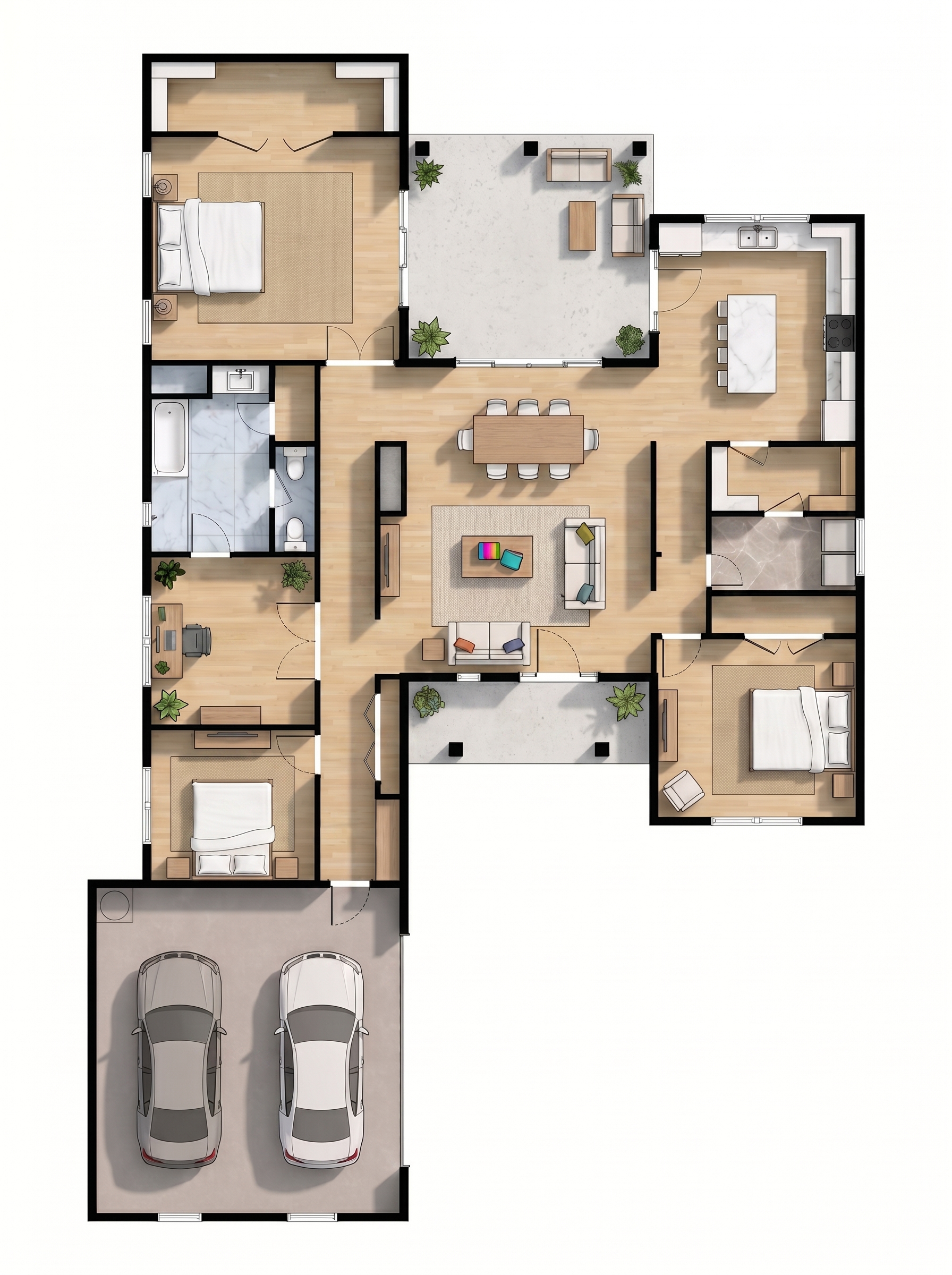 3 bedroom natural floor plan showing 1 bathrooms - 2,881 sq ft