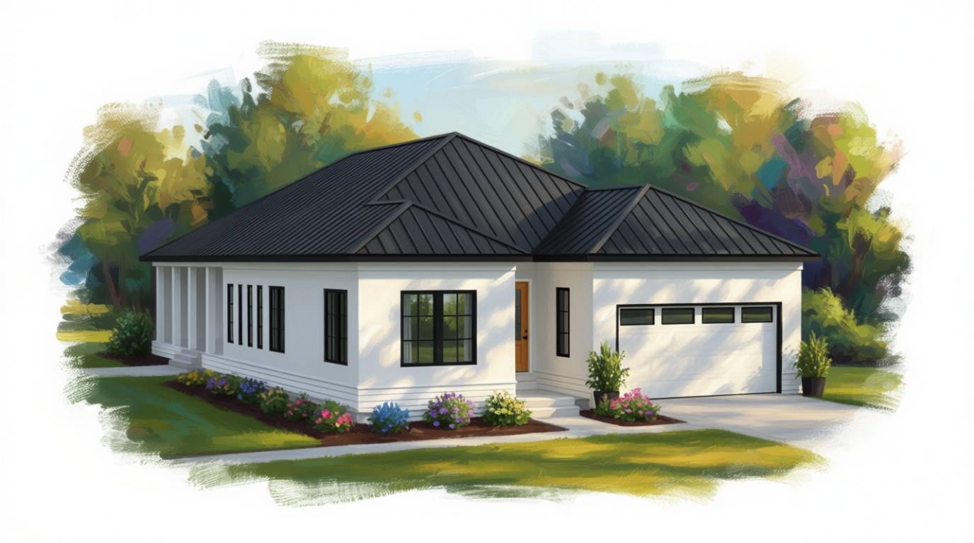 1 bedroom bright house plan exterior - 3,437 sq ft