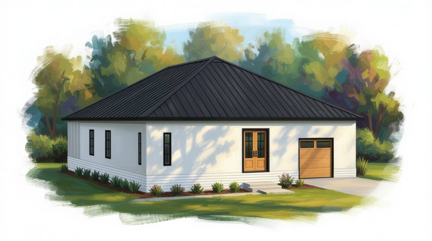 2 bedroom bright house plan exterior - 3,414 sq ft