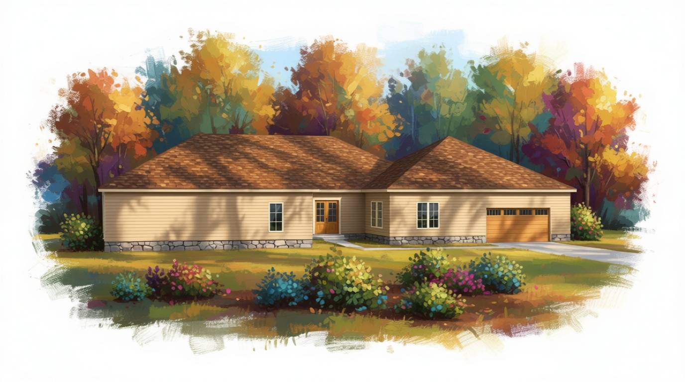 6 bedroom earthy house plan exterior - 7,051 sq ft
