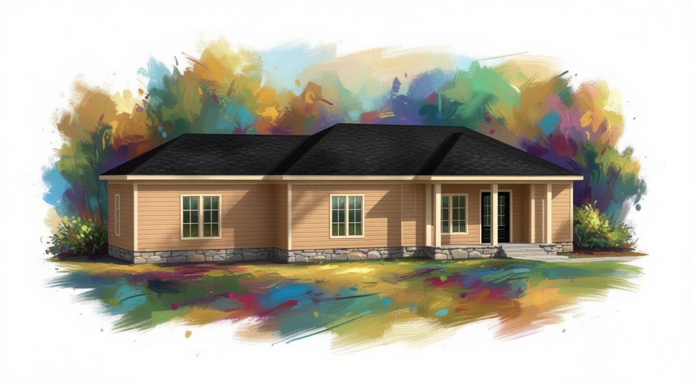 2 bedroom bright house plan exterior - 1,666 sq ft