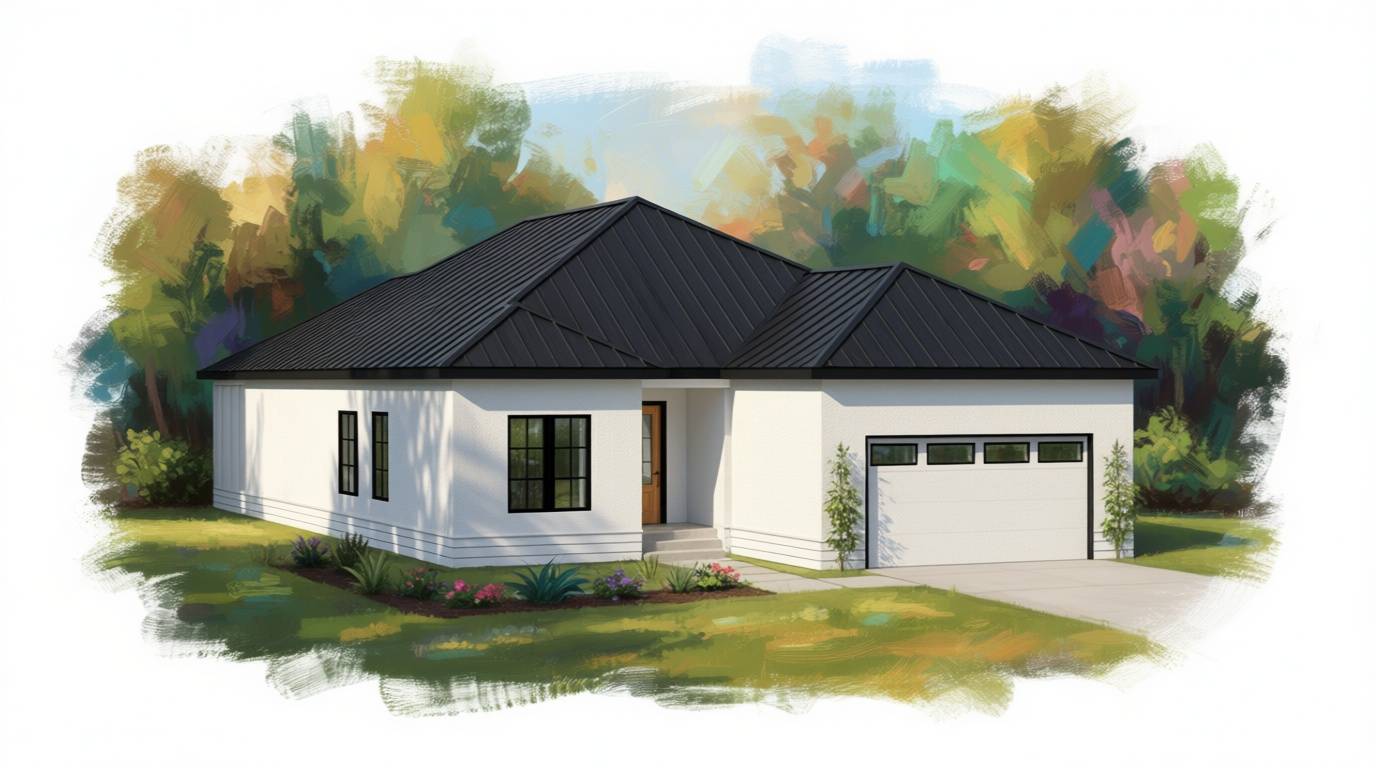 4 bedroom bright house plan exterior - 3,369 sq ft