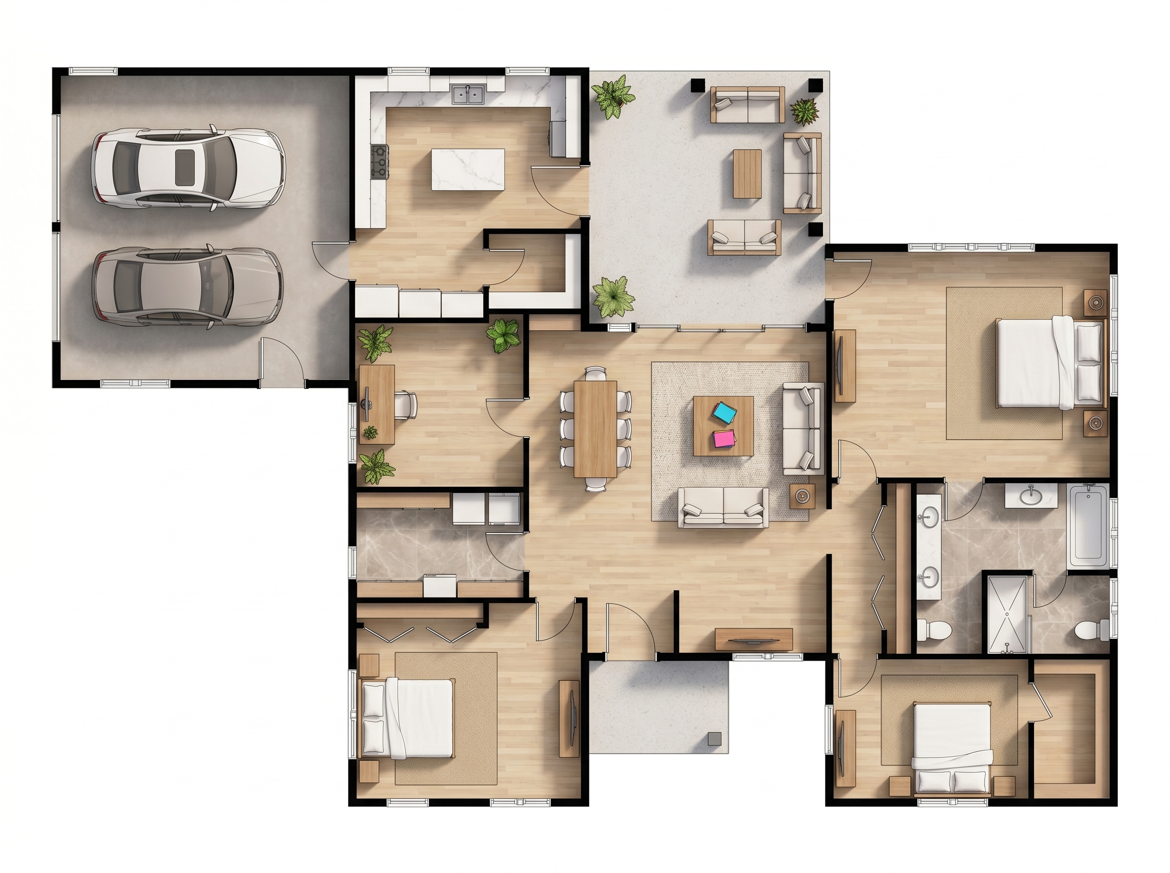 3 bedroom earthy floor plan showing 1 bathrooms - 2,903 sq ft
