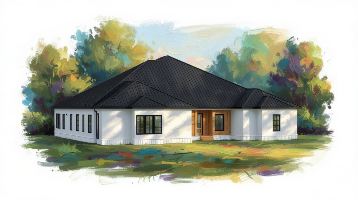 4 bedroom bright house plan exterior - 6,653 sq ft