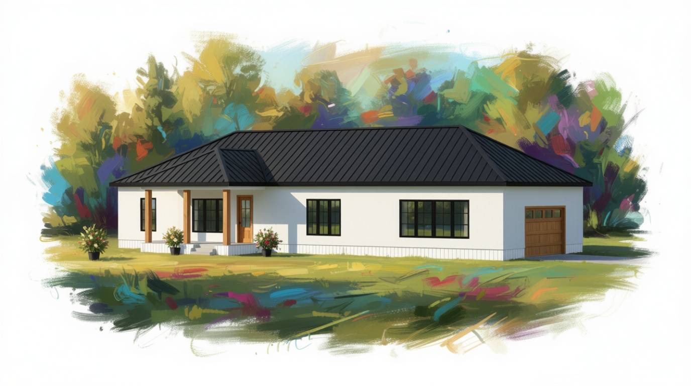 3 bedroom bold house plan exterior - 3,505 sq ft