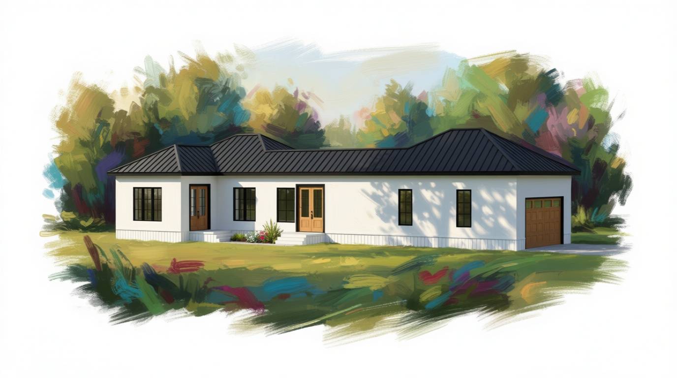 2 bedroom bright house plan exterior - 1,713 sq ft