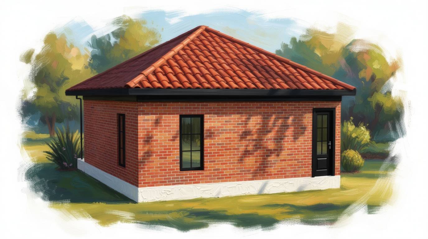 1 bedroom earthy house plan exterior - 905 sq ft