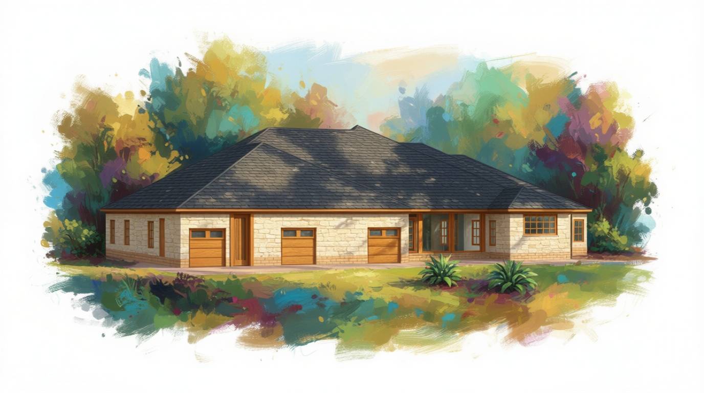 5 bedroom earthy house plan exterior - 9,107 sq ft