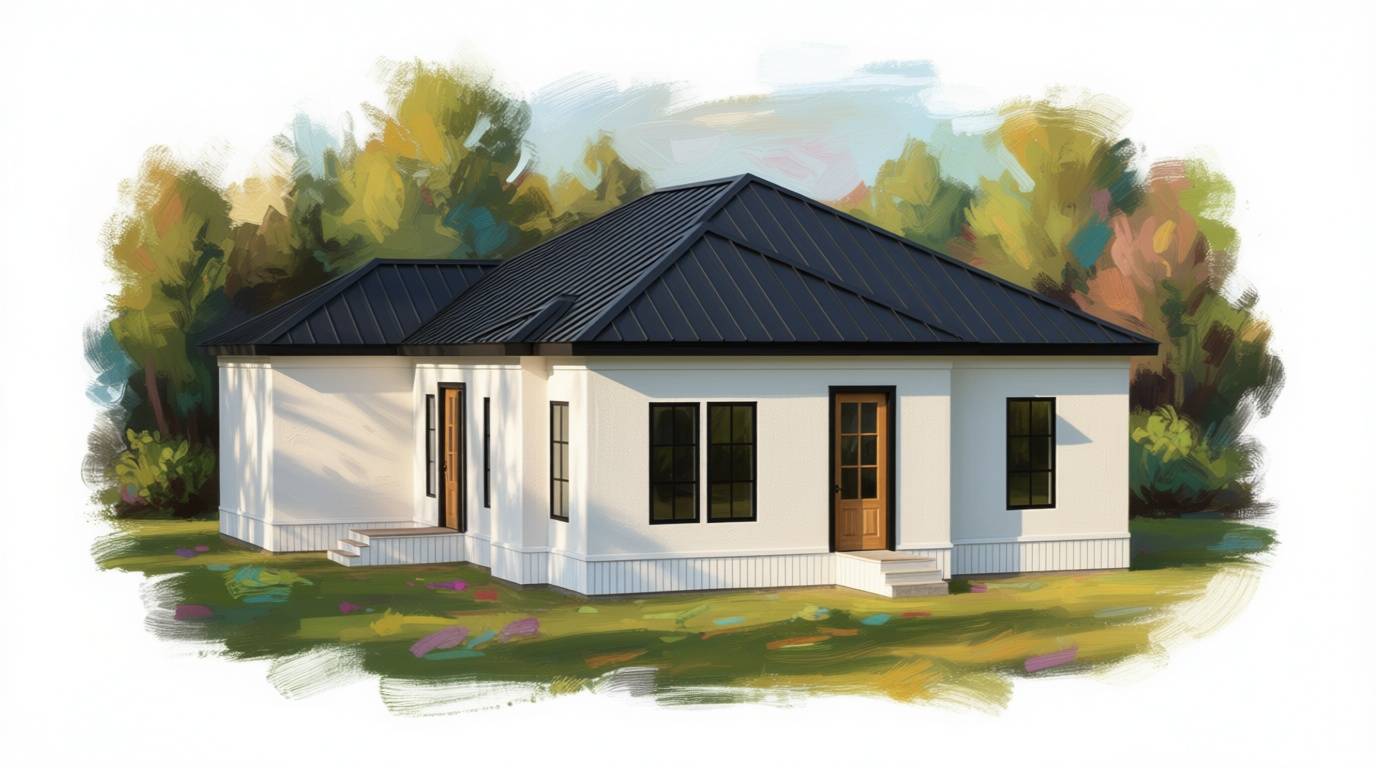 1 bedroom bright house plan exterior - 1,734 sq ft