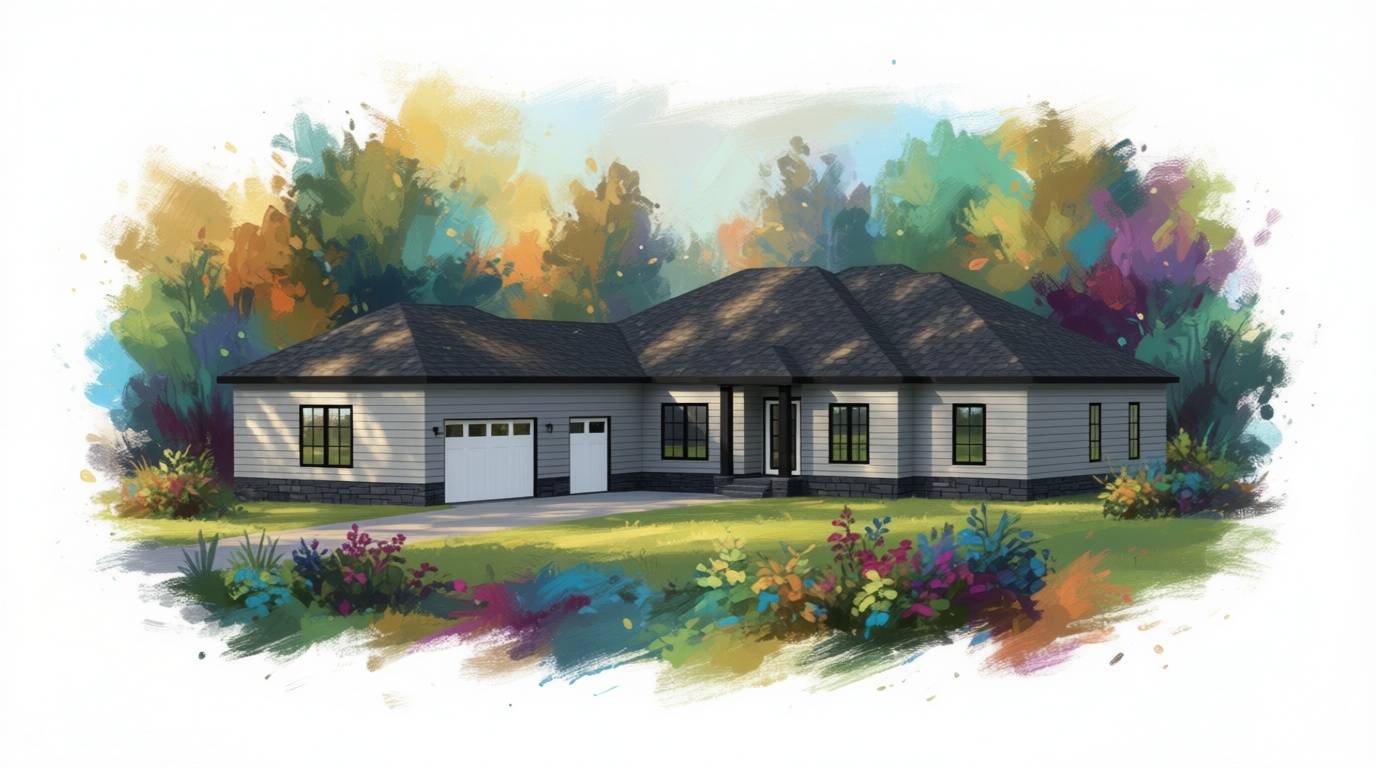 4 bedroom bright house plan exterior - 3,753 sq ft