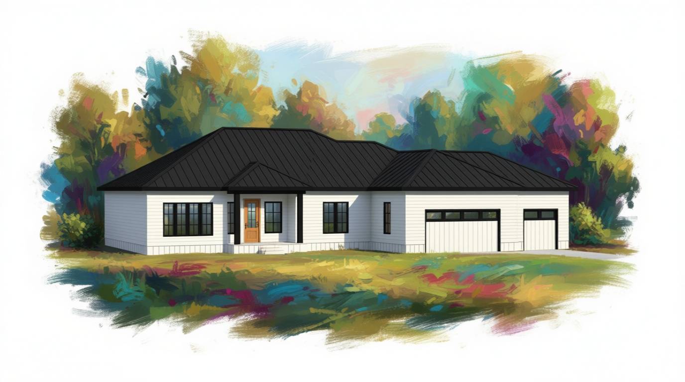 3 bedroom bright house plan exterior - 3,484 sq ft