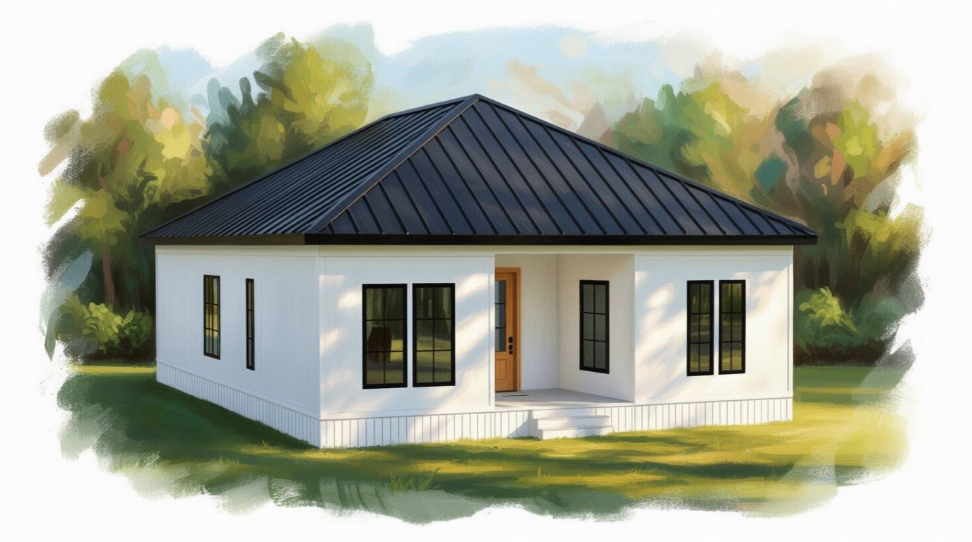 3 bedroom bold house plan exterior - 1,570 sq ft