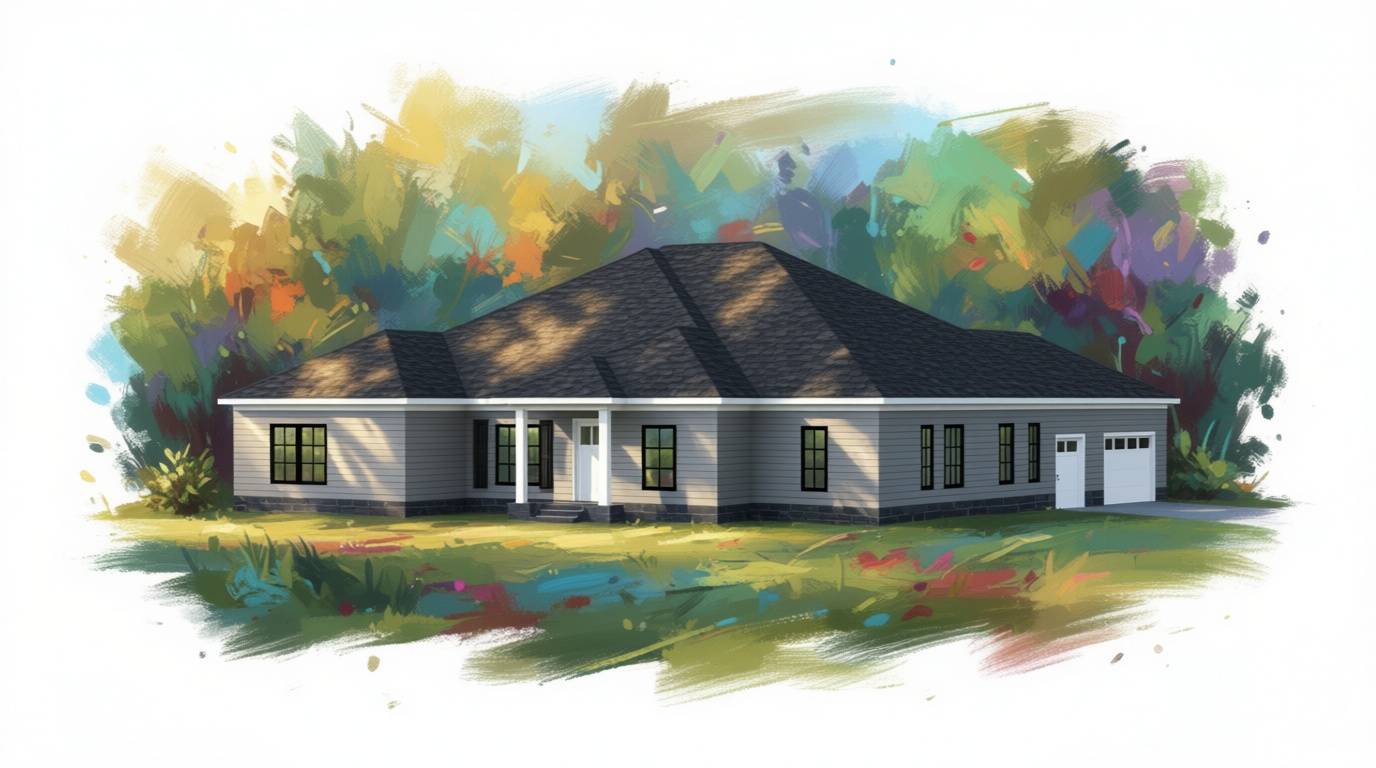 6 bedroom classic house plan exterior - 4,884 sq ft