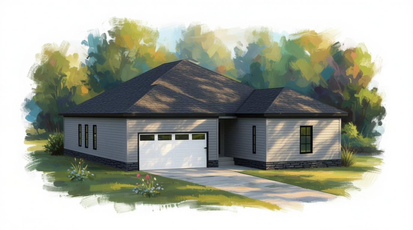 6 bedroom dark house plan exterior - 3,491 sq ft