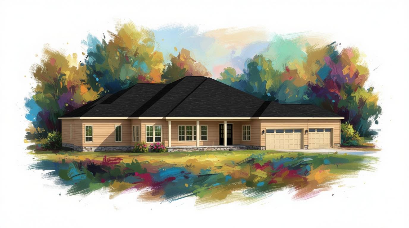 5 bedroom earthy house plan exterior - 5,450 sq ft