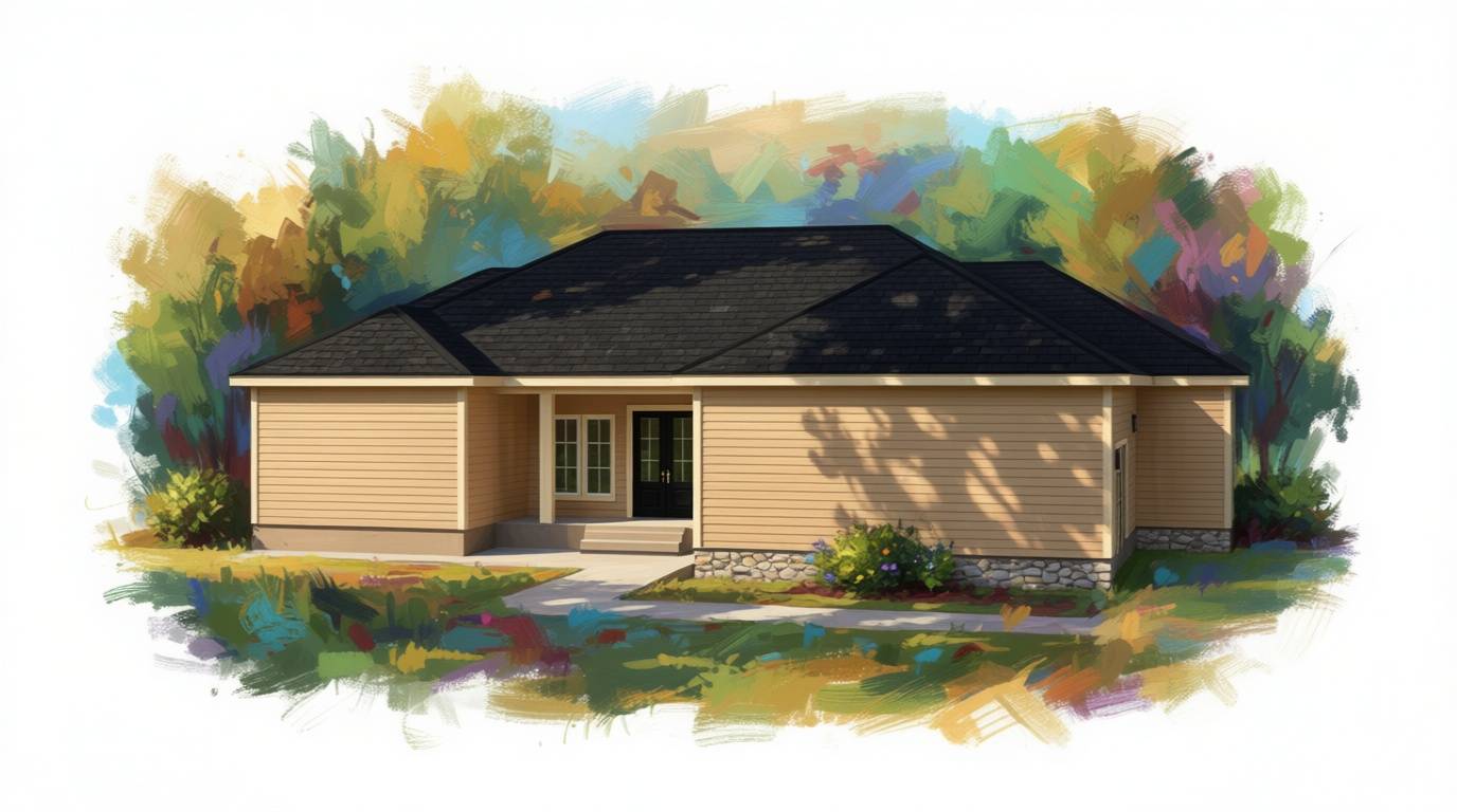 4 bedroom earthy house plan exterior - 3,611 sq ft