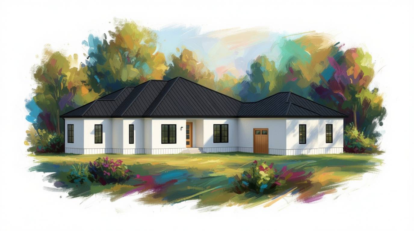 4 bedroom bright house plan exterior - 3,653 sq ft