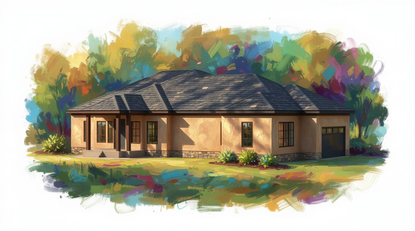 2 bedroom earthy house plan exterior - 2,971 sq ft