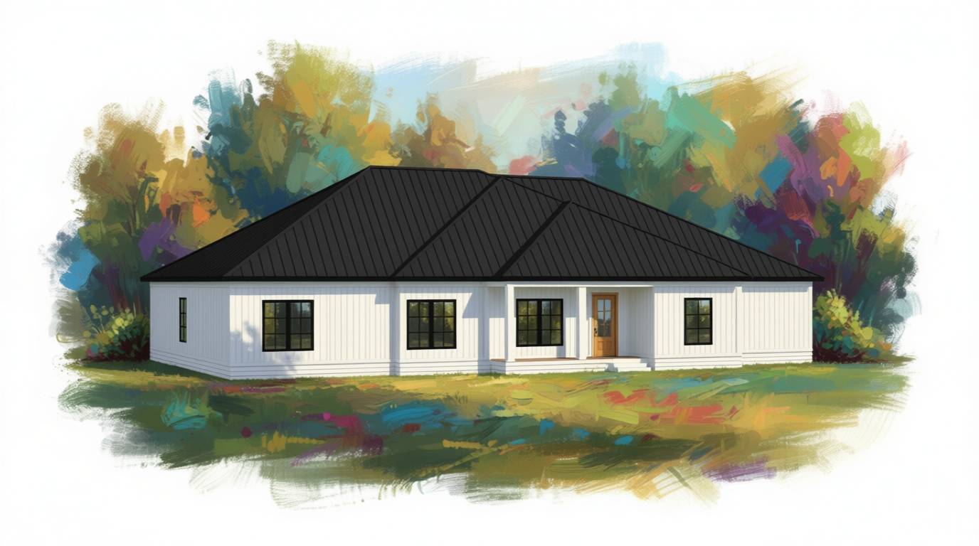 5 bedroom bright house plan exterior - 4,363 sq ft