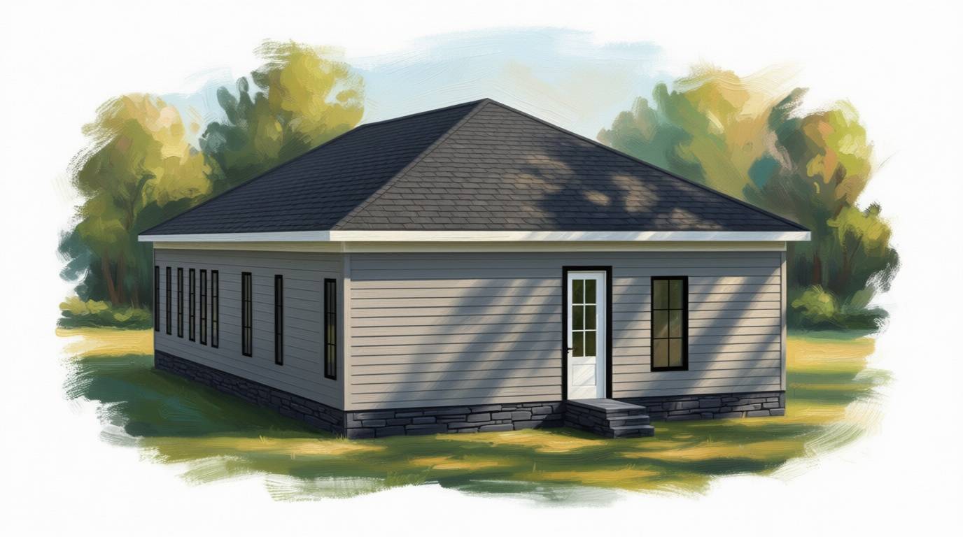 3 bedroom earthy house plan exterior - 1,790 sq ft
