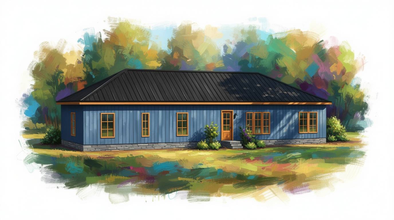 5 bedroom bright house plan exterior - 2,102 sq ft