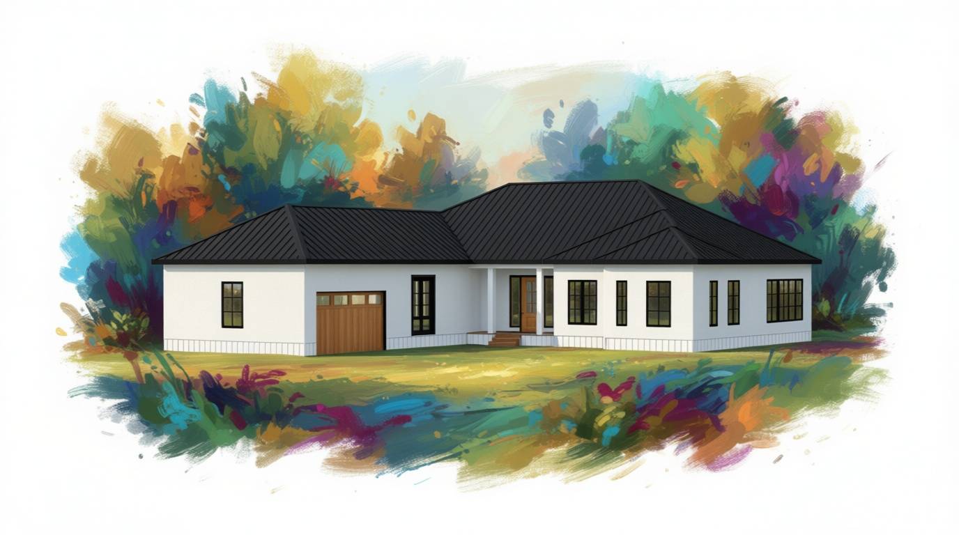 3 bedroom bright house plan exterior - 3,379 sq ft