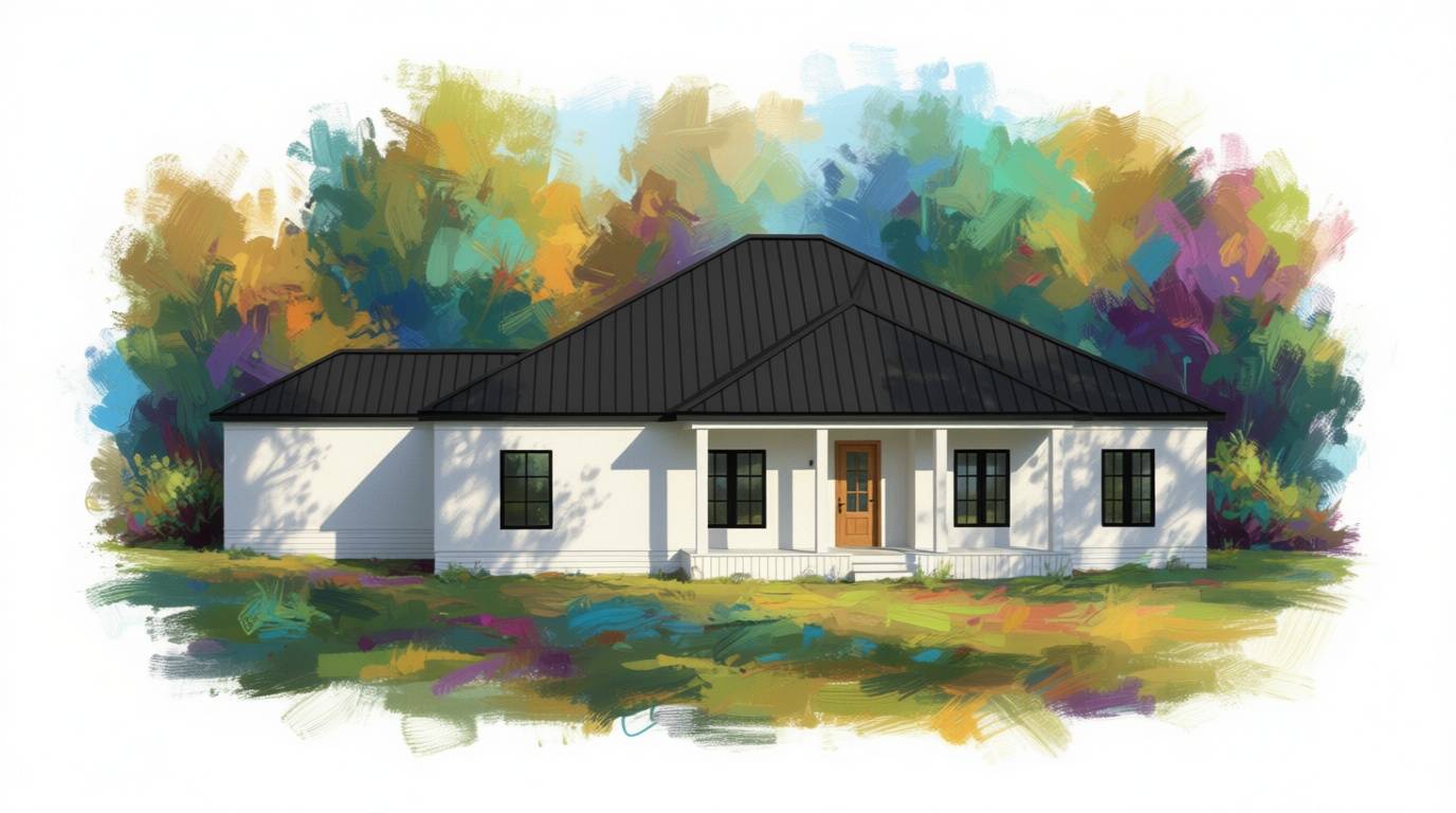 5 bedroom bold house plan exterior - 3,812 sq ft