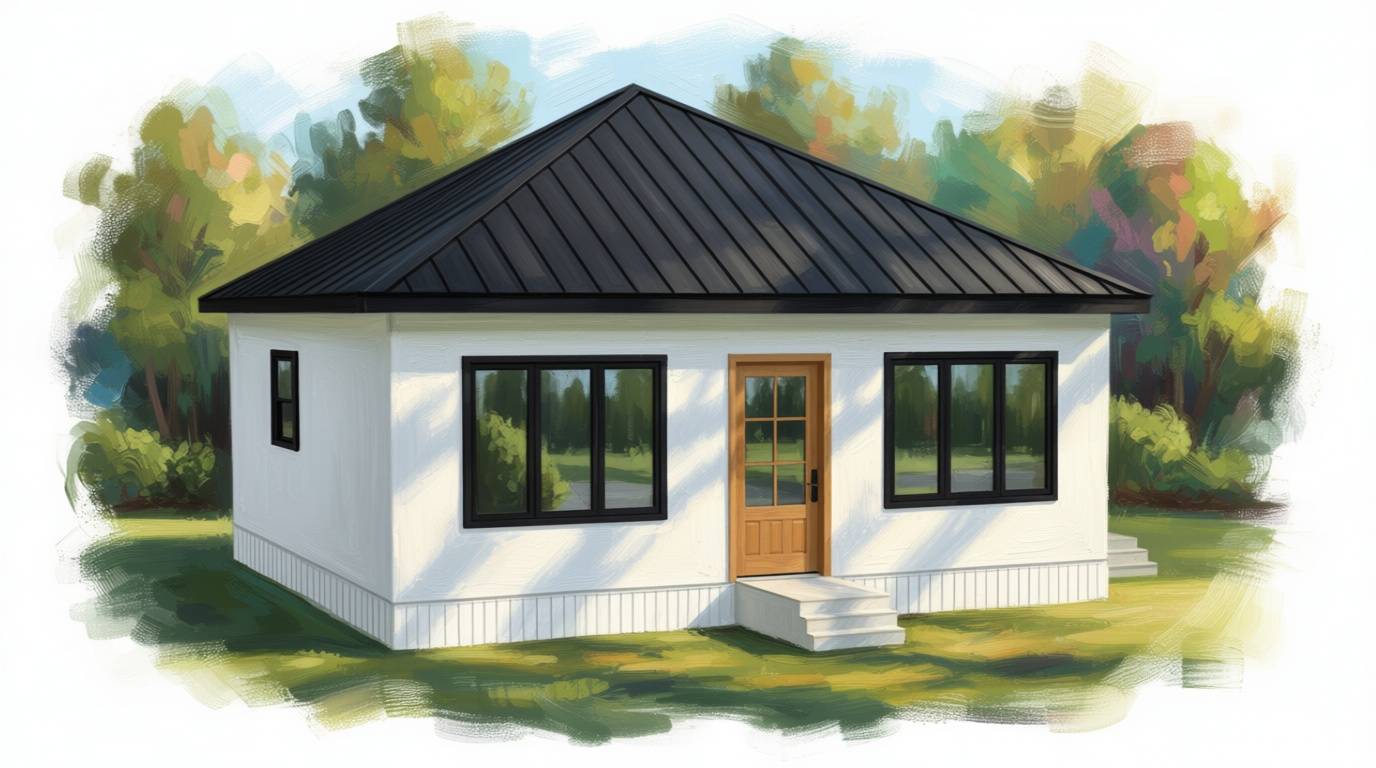 1 bedroom bright house plan exterior - 851 sq ft