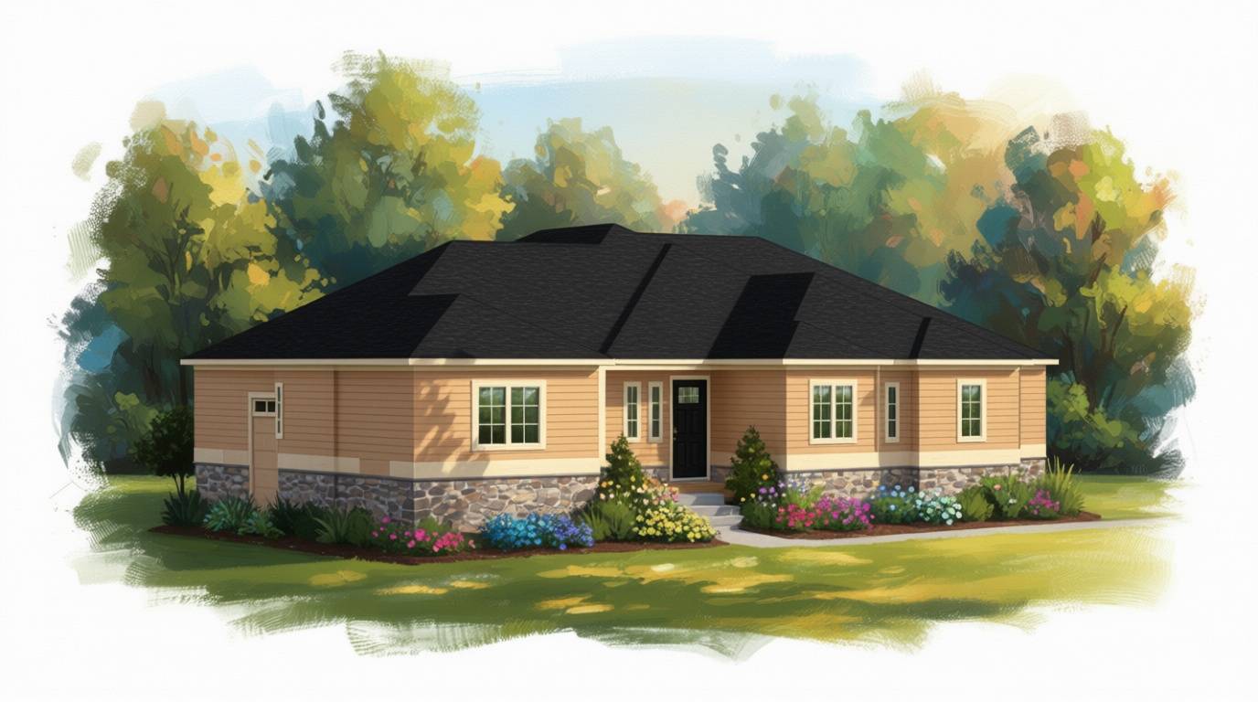 7 bedroom earthy house plan exterior - 6,780 sq ft