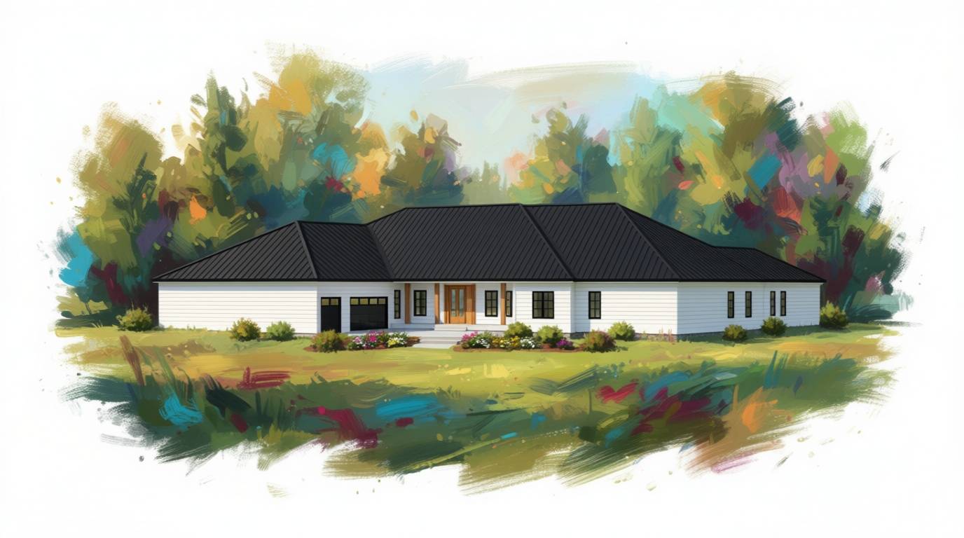 5 bedroom bright house plan exterior - 9,648 sq ft
