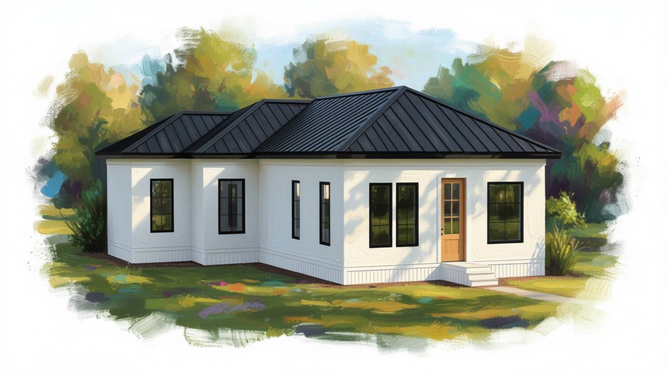 1 bedroom bright house plan exterior - 1,324 sq ft