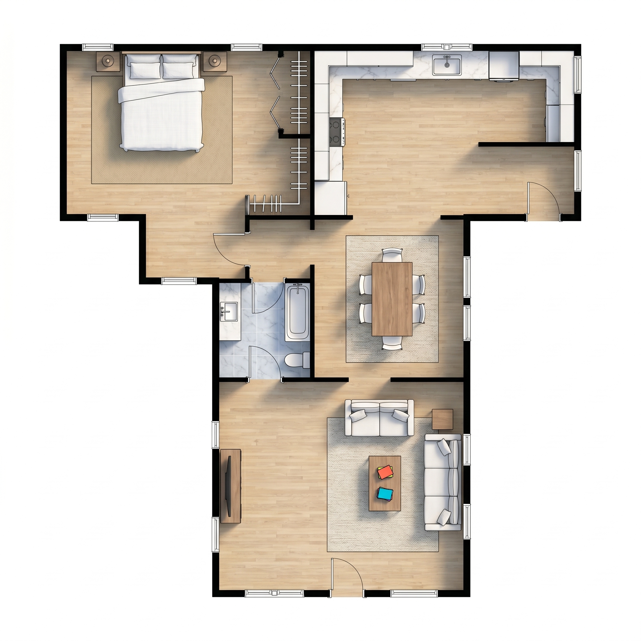1 bedroom bright floor plan showing 1 bathrooms - 1,324 sq ft