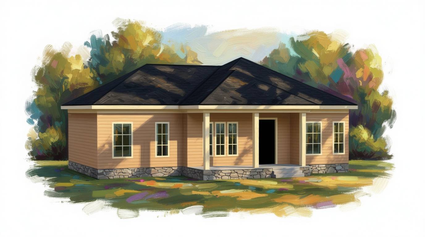 1 bedroom earthy house plan exterior - 1,748 sq ft