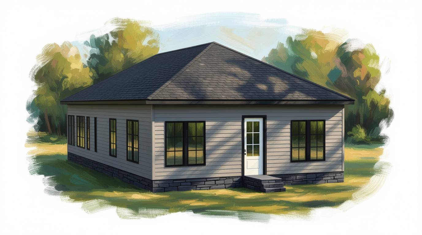 3 bedroom classic house plan exterior - 1,735 sq ft