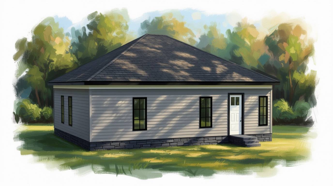 2 bedroom classic house plan exterior - 1,249 sq ft