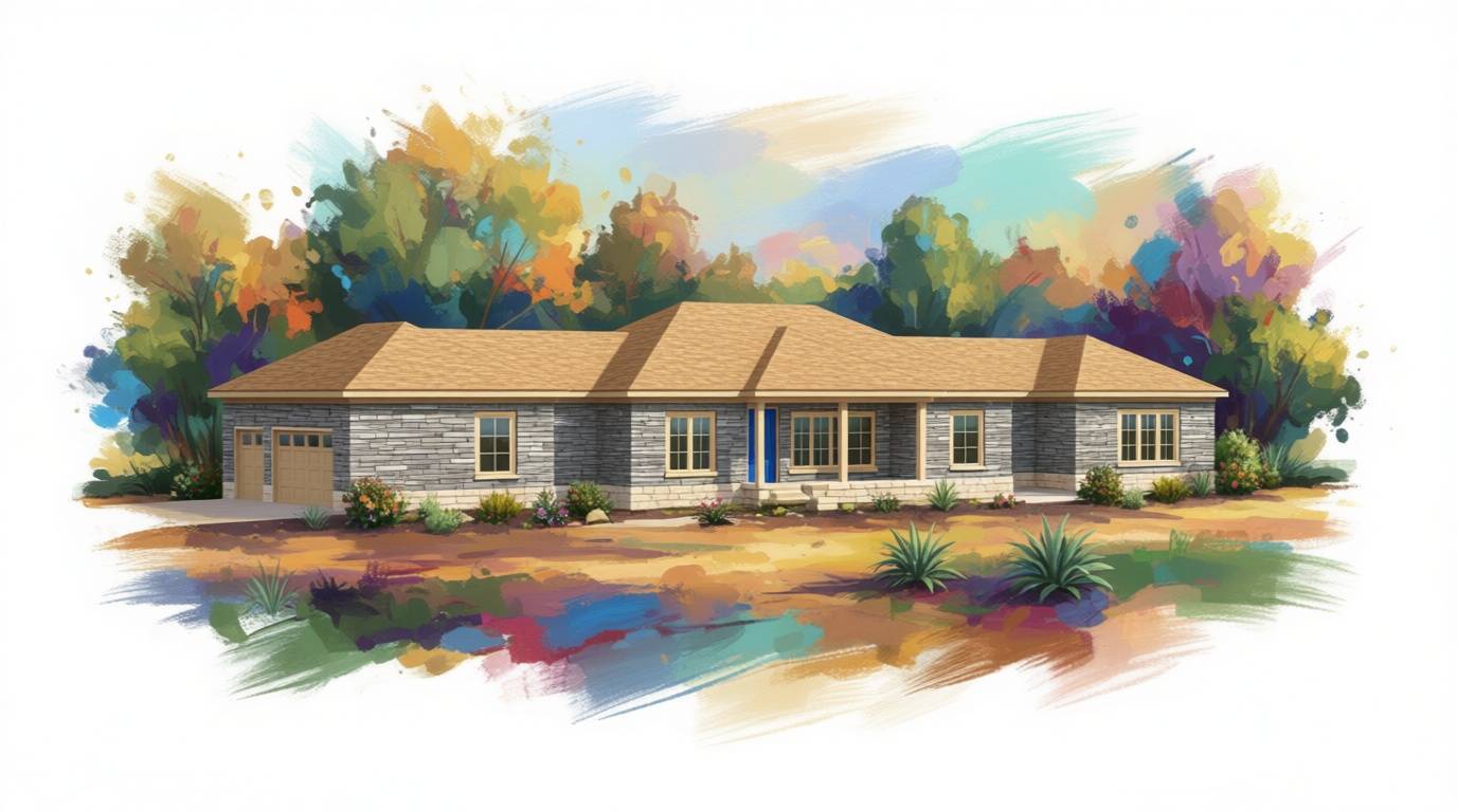 6 bedroom earthy house plan exterior - 4,425 sq ft
