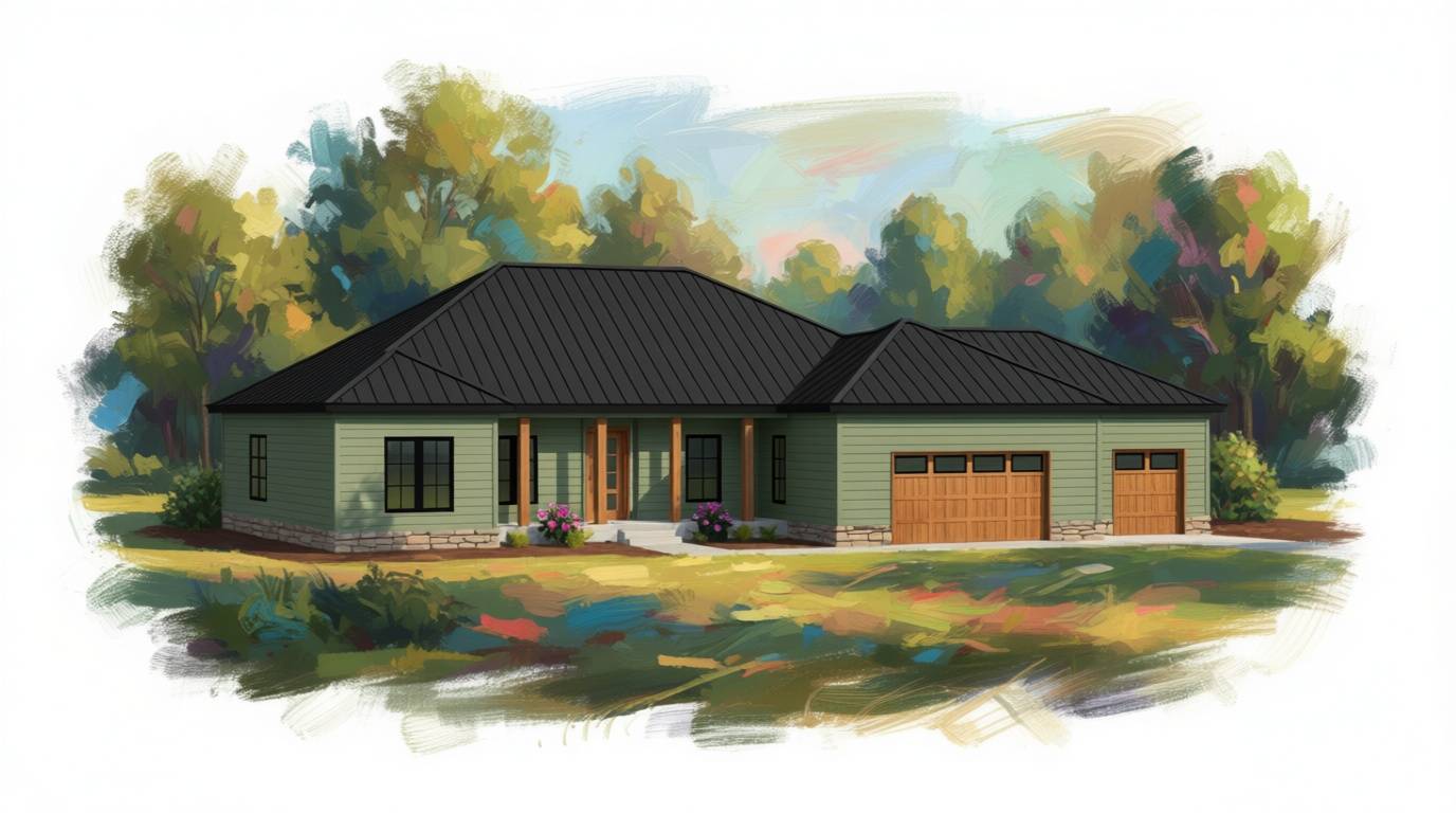 3 bedroom earthy house plan exterior - 3,844 sq ft