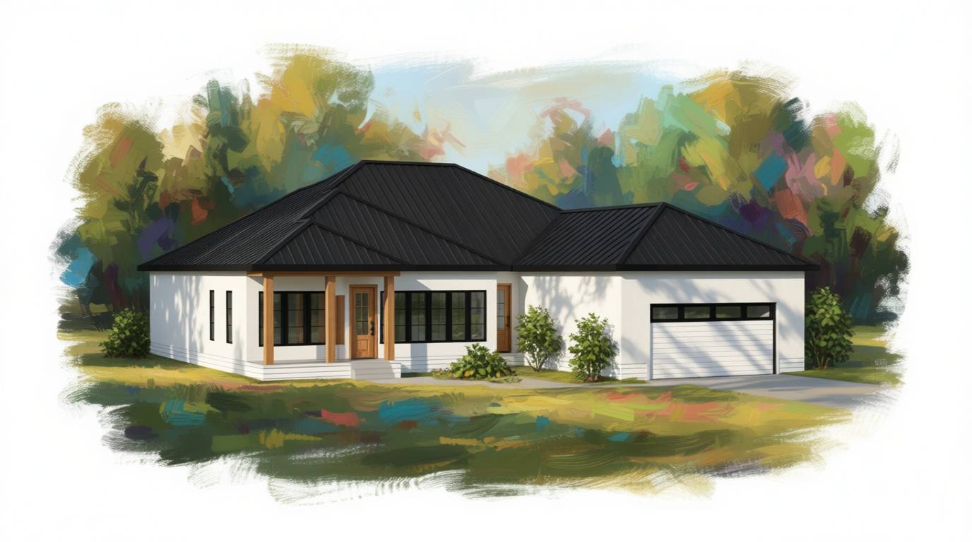 3 bedroom bright house plan exterior - 3,787 sq ft
