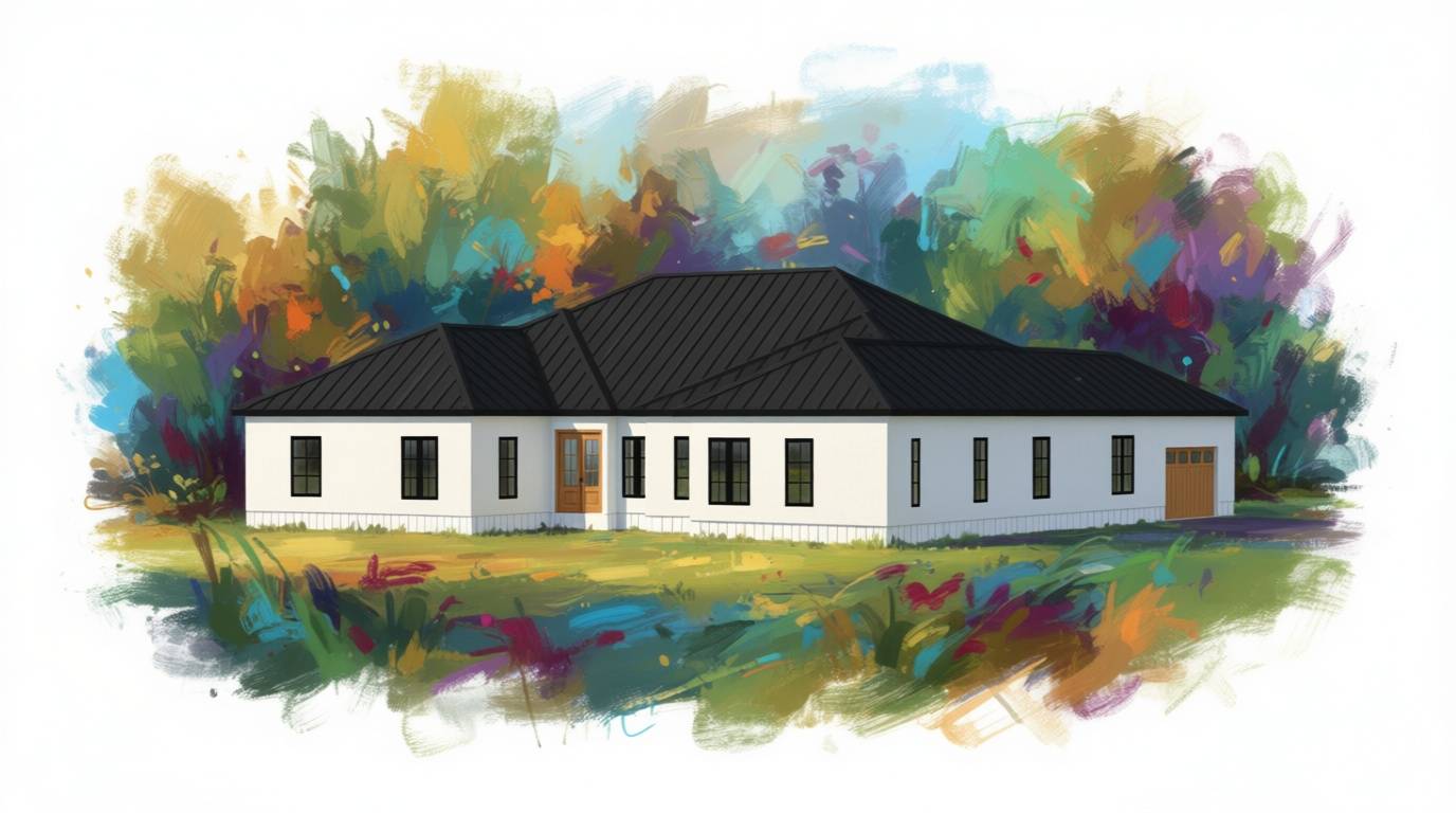 6 bedroom bold house plan exterior - 4,936 sq ft