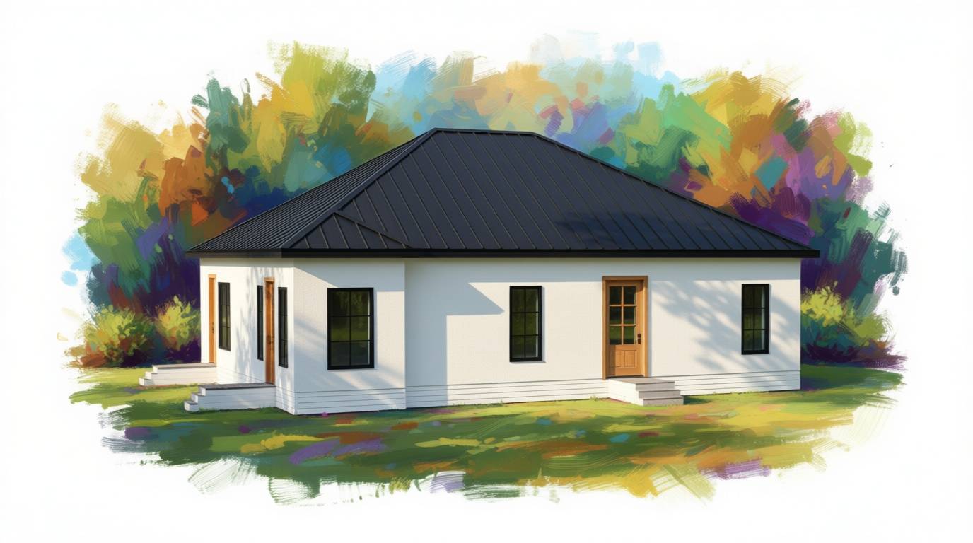 2 bedroom bright house plan exterior - 1,636 sq ft