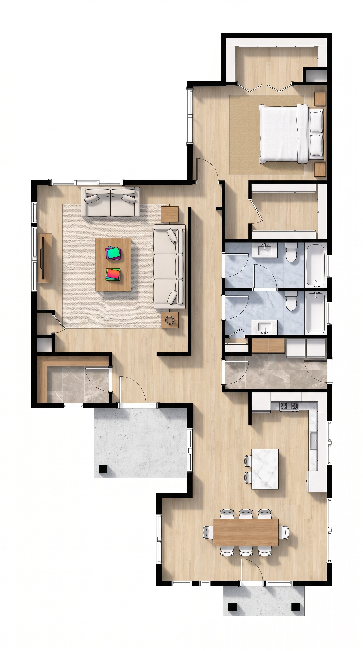1 bedroom bright floor plan showing 1 bathrooms - 1,568 sq ft