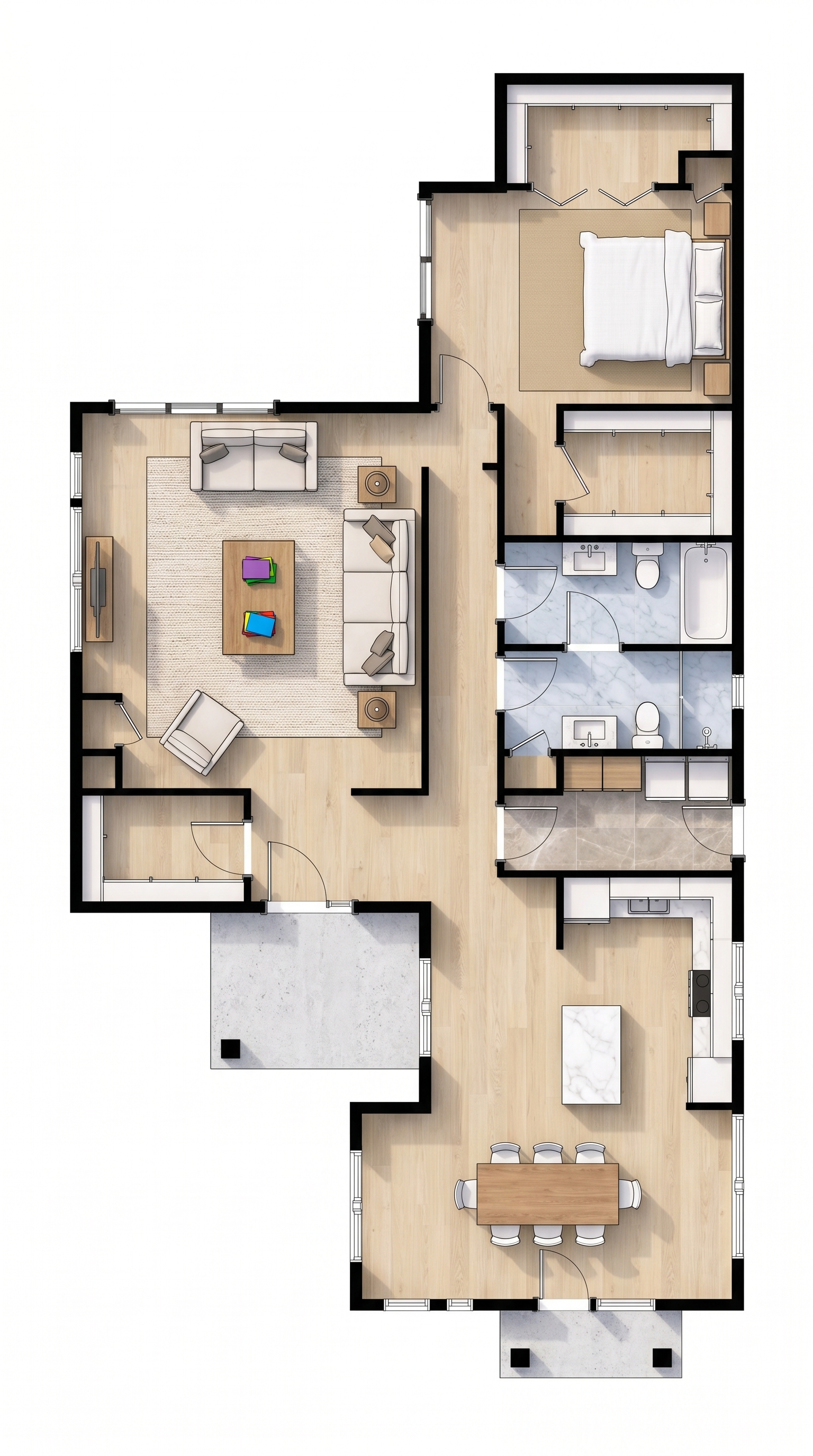 1 bedroom bright floor plan showing 1 bathrooms - 1,568 sq ft