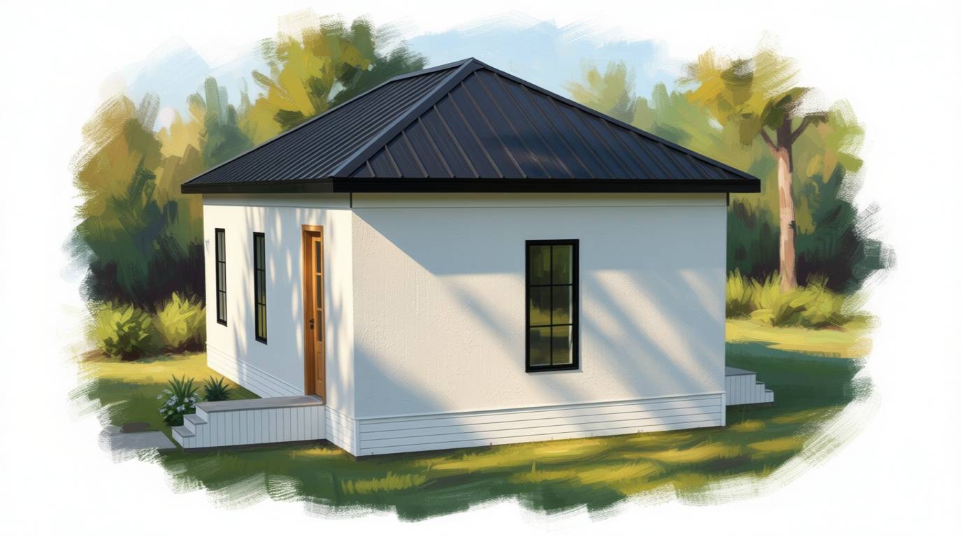 1 bedroom bright house plan exterior - 679 sq ft