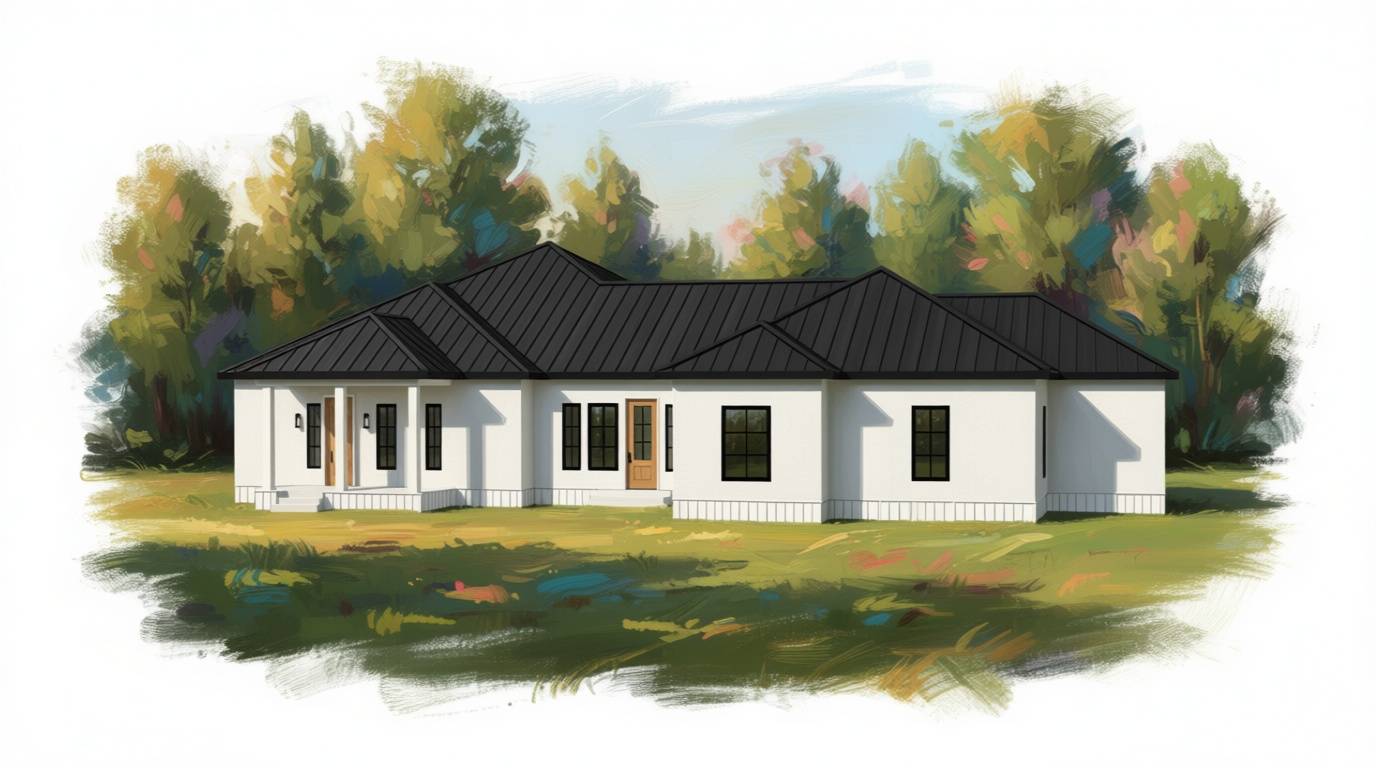 4 bedroom bright house plan exterior - 3,691 sq ft
