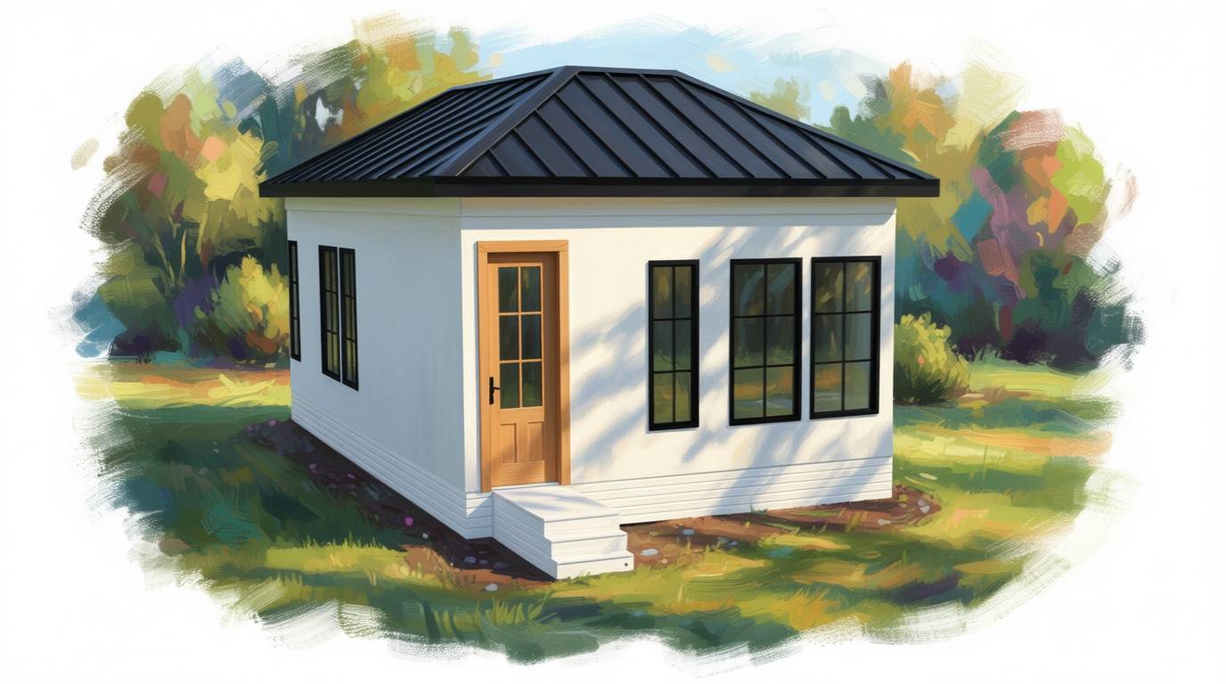 2 bedroom bright house plan exterior - 525 sq ft