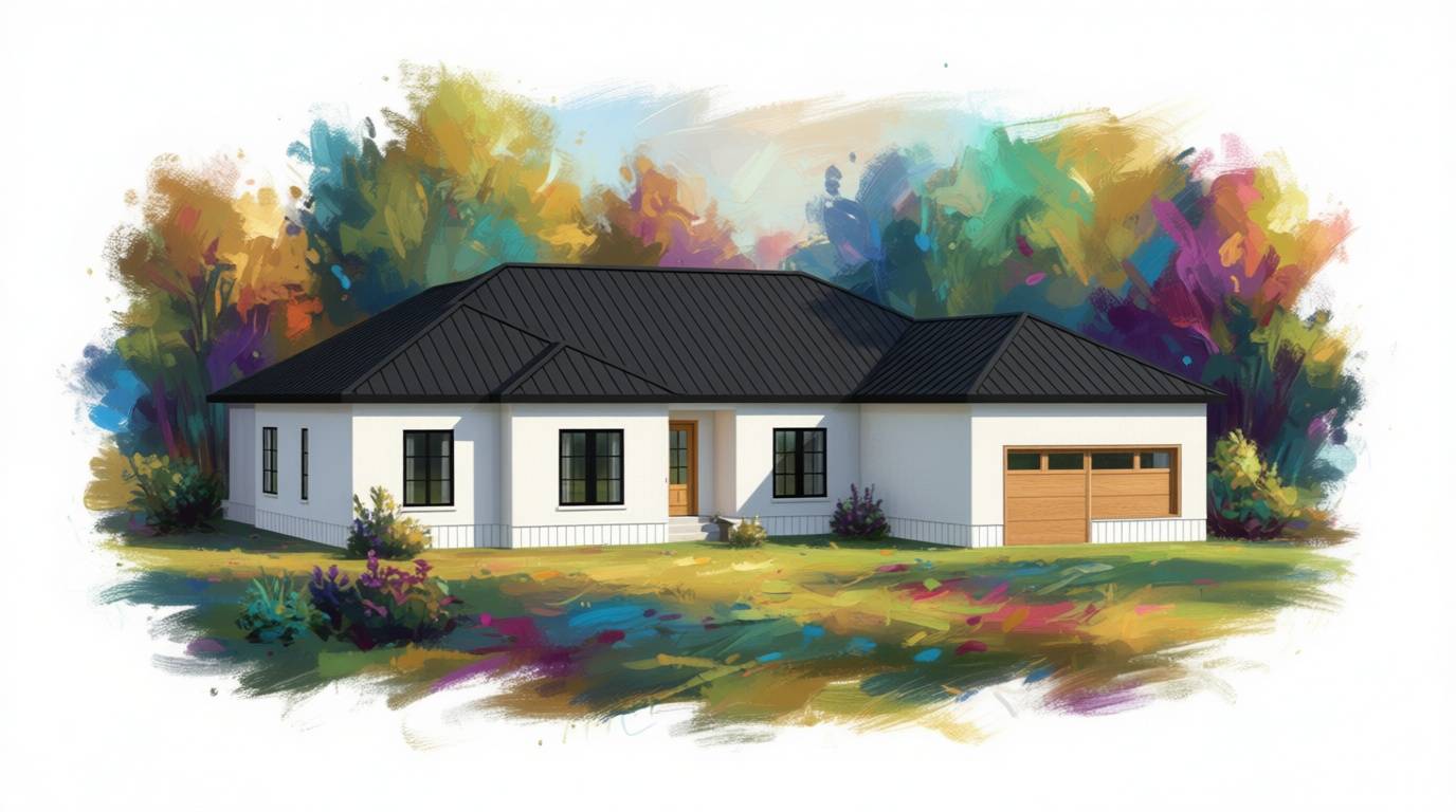 4 bedroom bright house plan exterior - 3,833 sq ft