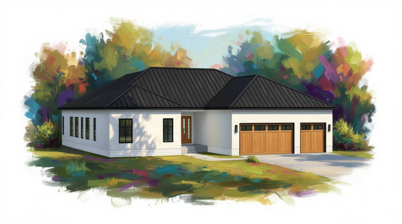 4 bedroom bright house plan exterior - 3,565 sq ft