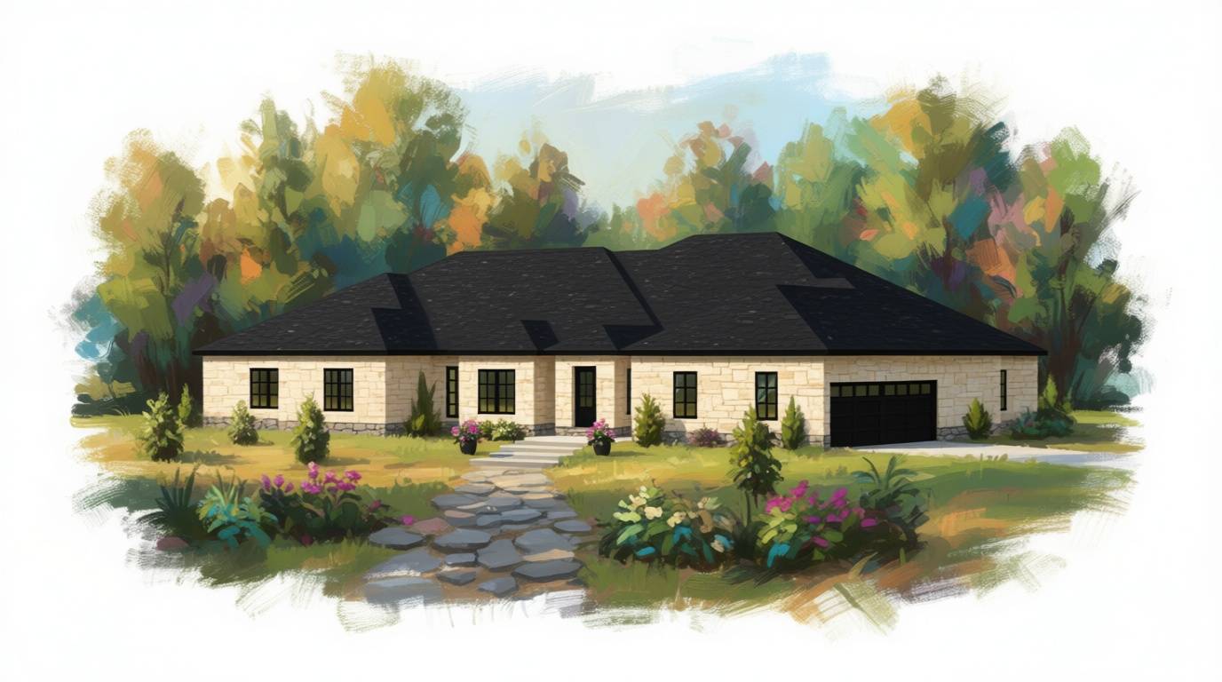 5 bedroom earthy house plan exterior - 7,758 sq ft